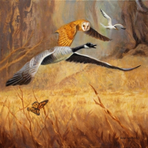 Soar Together, 20" x 20", oil on canvas, $2300